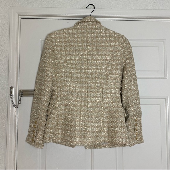 L'AGENCE LAGENCE Kenzie Double Breasted Tweed Blazer in Rose Gold Size 2 - Picture 7 of 16